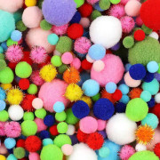 1000 Glitter Pom Poms - Flerfärgade, Konst & Hantverk