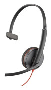 Poly Blackwire 3210 - Blackwire 3200 Series - headset - på örat - kabelansluten - USB-C - svart - Certifierad för Skype for Buisness, Cisco Jabber-ce
