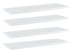 Hyllplan 4 st vit högglans 60x20x1,5 cm spånskiva