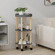 Vagn med 3 hyllplan grå 38x38x82cm konstruerat trä & massiv furu