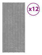 vidaXL Takprofiler 12 st galvaniserat stål silver 100x45 cm
