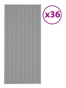 vidaXL Takprofiler 36st galvaniserat stål grå 100x45 cm