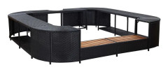 vidaXL Fyrkantig poolkant svart 268 x 268 x 55 cm konstrotting