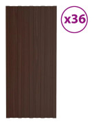 vidaXL Takprofiler 36 st galvaniserat stål brun 100x45 cm