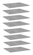 Hyllplan 8 st betonggrå 60x50x1,5 cm spånskiva