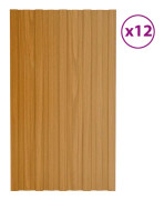 vidaXL Takprofiler 12 st galvaniserat stål ljust trä 80x45 cm