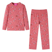 vidaXL Pyjamas med långa ärmar för barn gammelrosa 104