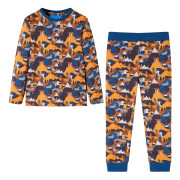 vidaXL Pyjamas med långa ärmar för barn konjaksbrun 92