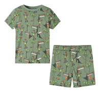 vidaXL Pyjamas med korta ärmar för barn ljus khaki 104