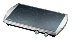 Rommelsbacher CT 3400/E, Svart, Rostfritt stål, Countertop, Keramisk, Glass-keramisk, 2 zone(s), 1200 W