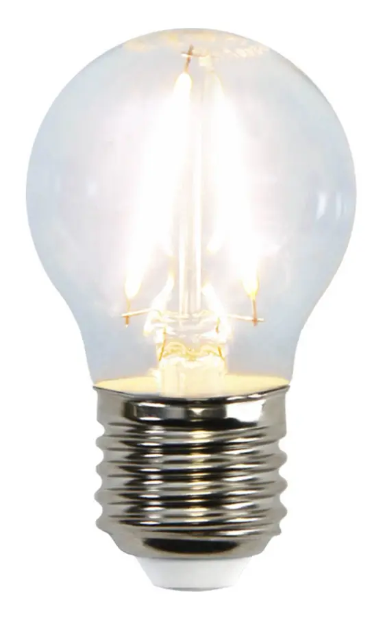  LED-lampa E27 G45 filament, transparent