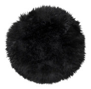 Skinnwille, Gently Sittplätt fårskinn ø34 cm Black