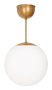Takpendel Glob 20cm Råmässing/Opalglas