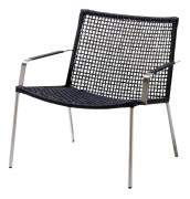  Straw Loungestol Med Armstöd, Svart
