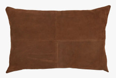 Suede prydnadskudde brun