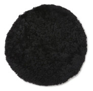 Skinnwille, Rund sittdyna 34 cm Black