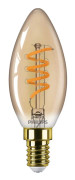 PHILIPS E14 Flame LED-lampa - 15W varmvit bärnsten - Kompatibel med dimmer - glas