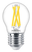 Philips - LED-glödlampa med filament - form: P45 - klar finish - E27 - 3.4 W (motsvarande 40 W) - klass D - varmt vitt ljus - 2200-2700 K