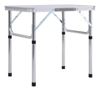 vidaXL Hopfällbart campingbord vit aluminium 60x45 cm