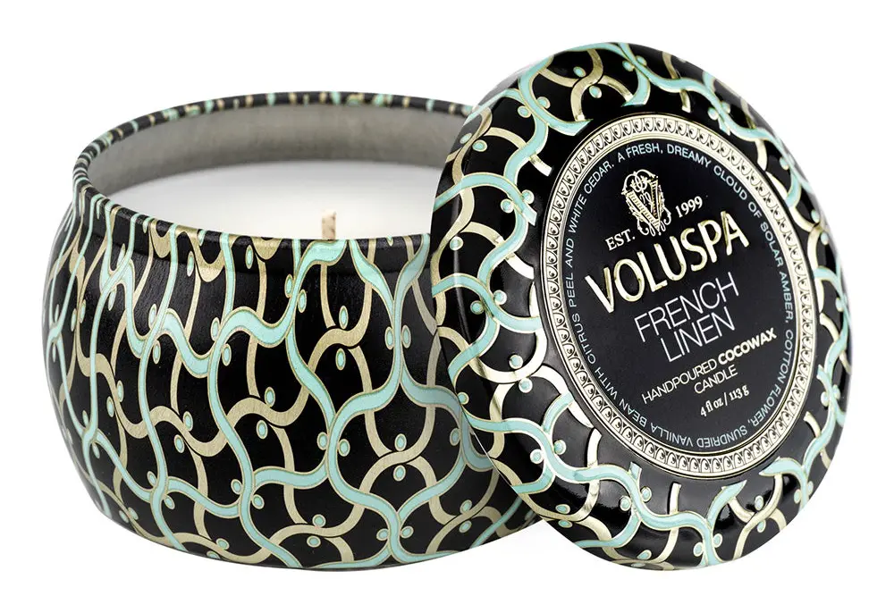 Voluspa Decorative Tin Candle French Linen 113g