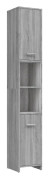 beBasic Badrumsskåp grå sonoma 30x30x183,5 cm konstruerat trä -