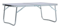vidaXL Hopfällbart campingbord vit aluminium 60x40 cm