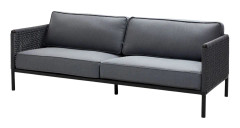 Cane-line, Encore 3-Sits Soffa Dark Grey/Lava Grey