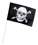 Piratflagga med Vit Dödskalle - Pirates of the Seven Seas
