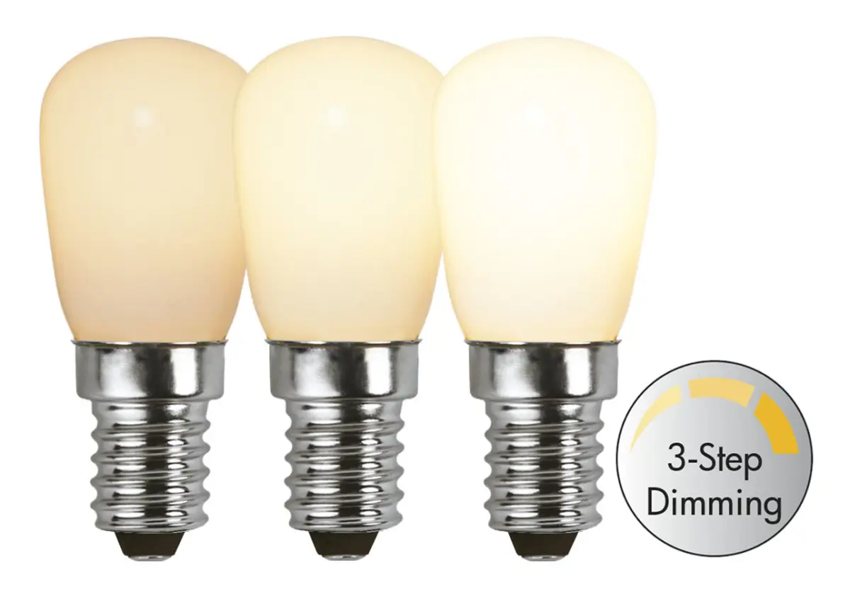 Filament-LED E14 päronlampa opal, 2W(16W) dimbar