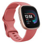 Fitbit Versa 4 - 40 mm - kopparros - smart klocka med band - rosa sand - bandstorlek: S/L - NFC, Bluetooth