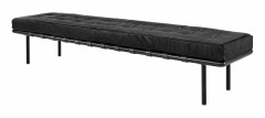 Artwood, Princetown Bänk 198 Cm Svart Läder