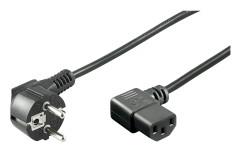 Pro Power cable C13 2x90° - Black - 2m