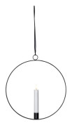 Flamme Ring Med Antikjus, Batteridriven, 28cm Svart