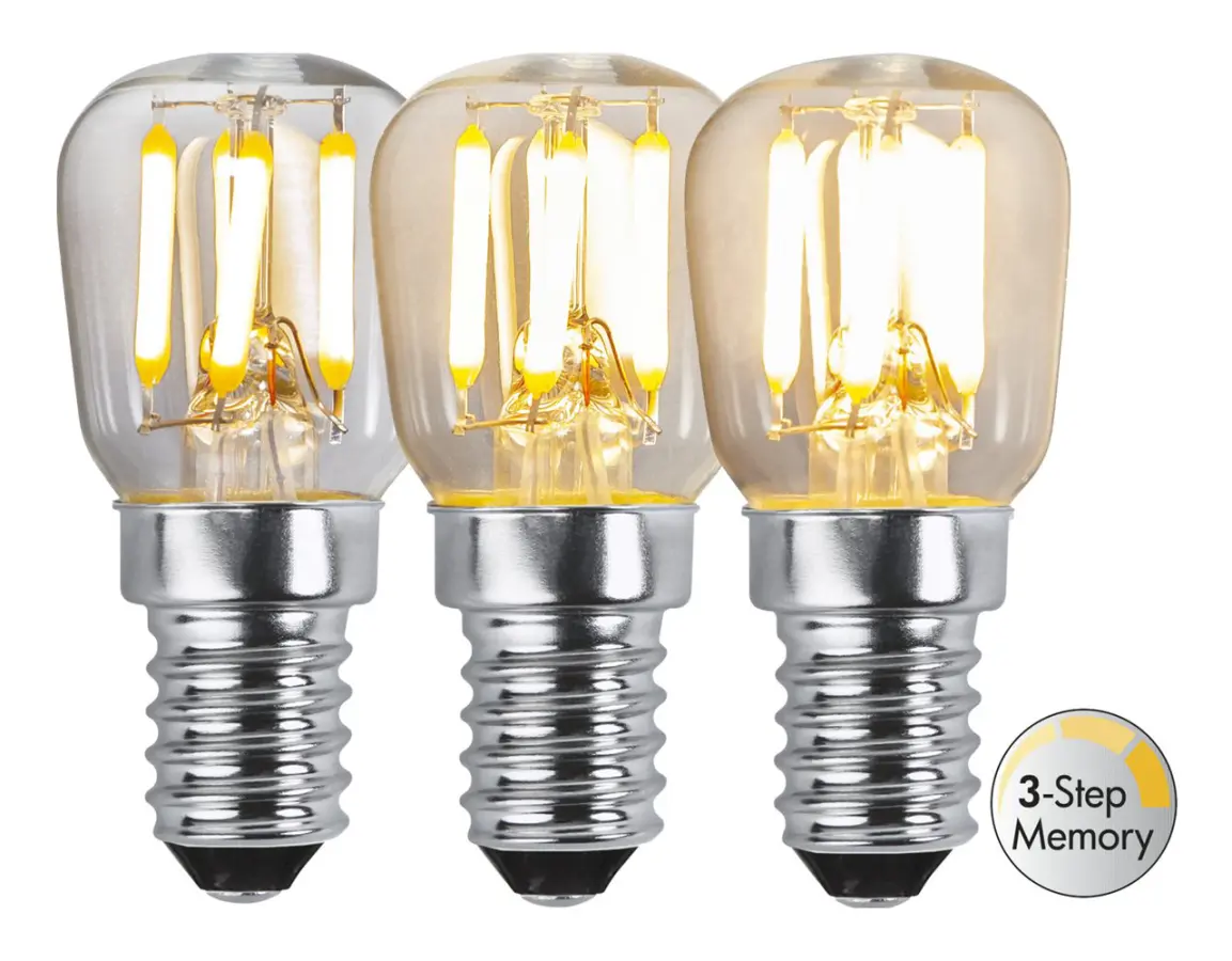 LED-Lampa E14 ST26 Clear 3-STEP Memory
