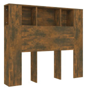 beBasic Sänggavel med förvaring rökfärgad ek 120x18,5x104,5 cm -
