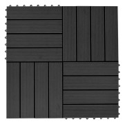 Trall 11 st WPC 30x30 cm 1 kvm svart - Svart