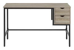 Skrivbord Mörkt Trä och Svart 120 x 48 cm 2 Lådor Industriell