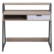 Skrivbord Ljust Trä och Svart 100 x 46 cm Lådor Hylla Skandinavisk
