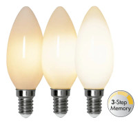 LED-lampa E14 kronljus opal Filament 4W 3-step memory