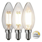 LED-lampa E14 C35 Clear 3-step memory