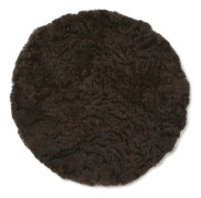 Skinnwille, Rund sittdyna 34 cm Brown