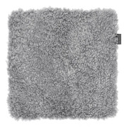 Skinnwille, Curly Seat Cover Sheepskin 40x40cm Charcoal Grey Silver