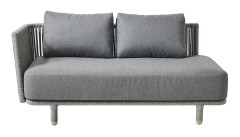 Cane-line, Moments 2-Pers. Soffa Höger Modul Inkl. Grey Airto
