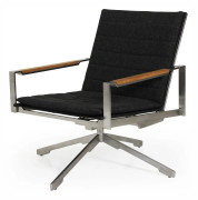 Gotland snurrfåtölj stål/teak Brafab