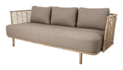 Cane-line, Sense 3-Sitssoffa taupe inkl. dynset