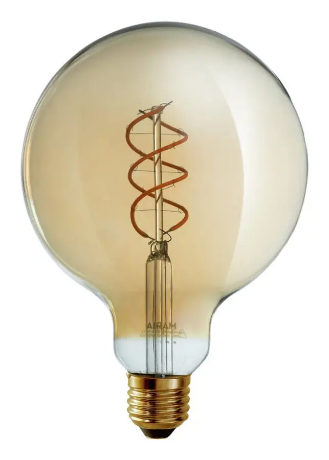 Airam Airam Filament LED glob 125mm Amber spiral dimbar 2200K 4,9W E27 400lm
