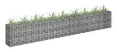 vidaXL Planteringsgabion upphöjd galvaniserat stål 360x30x60 cm