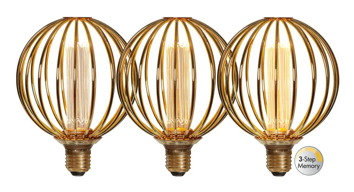 LED-lampa Star Trading E27 G125 Globe Gold