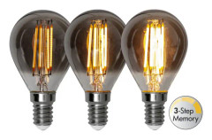 LED-lampa E14 klot 2,9W Soft Glow Smoke 3-Step Memory