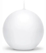 Candle Sphere, matt, vit, 8cm (1 pkt / 6 st.)